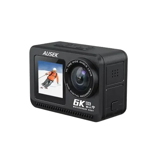 Ausek AT-S84T 6K 30fps 2.0”+1.3-inch Display Waterproof Action Camera
